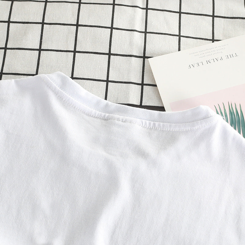 Letter Print Cotton T Shirt Fashion Brand Short Sleeve Tops Man Women Summer