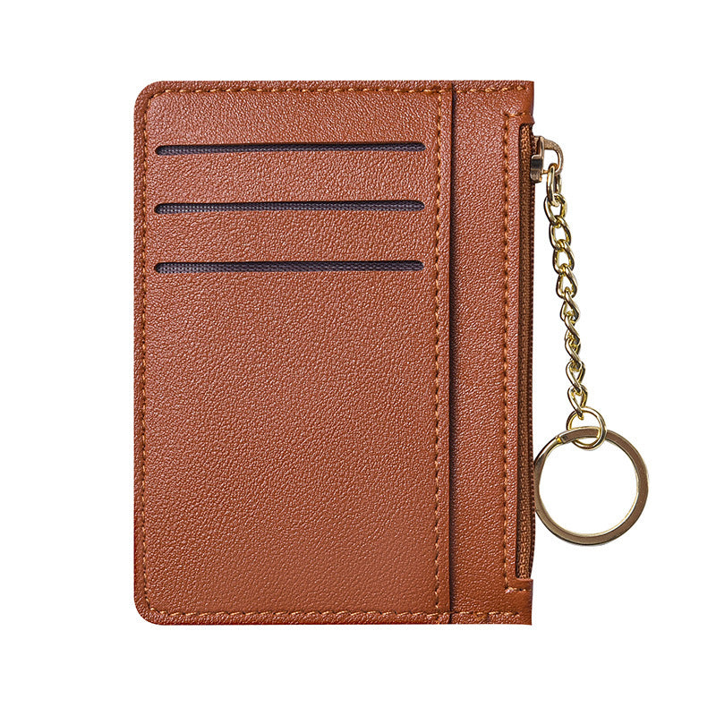 Ultra-thin new card bag for women, small and simple multi-card zipper change bag, large-capacity ID card holder, card holder.