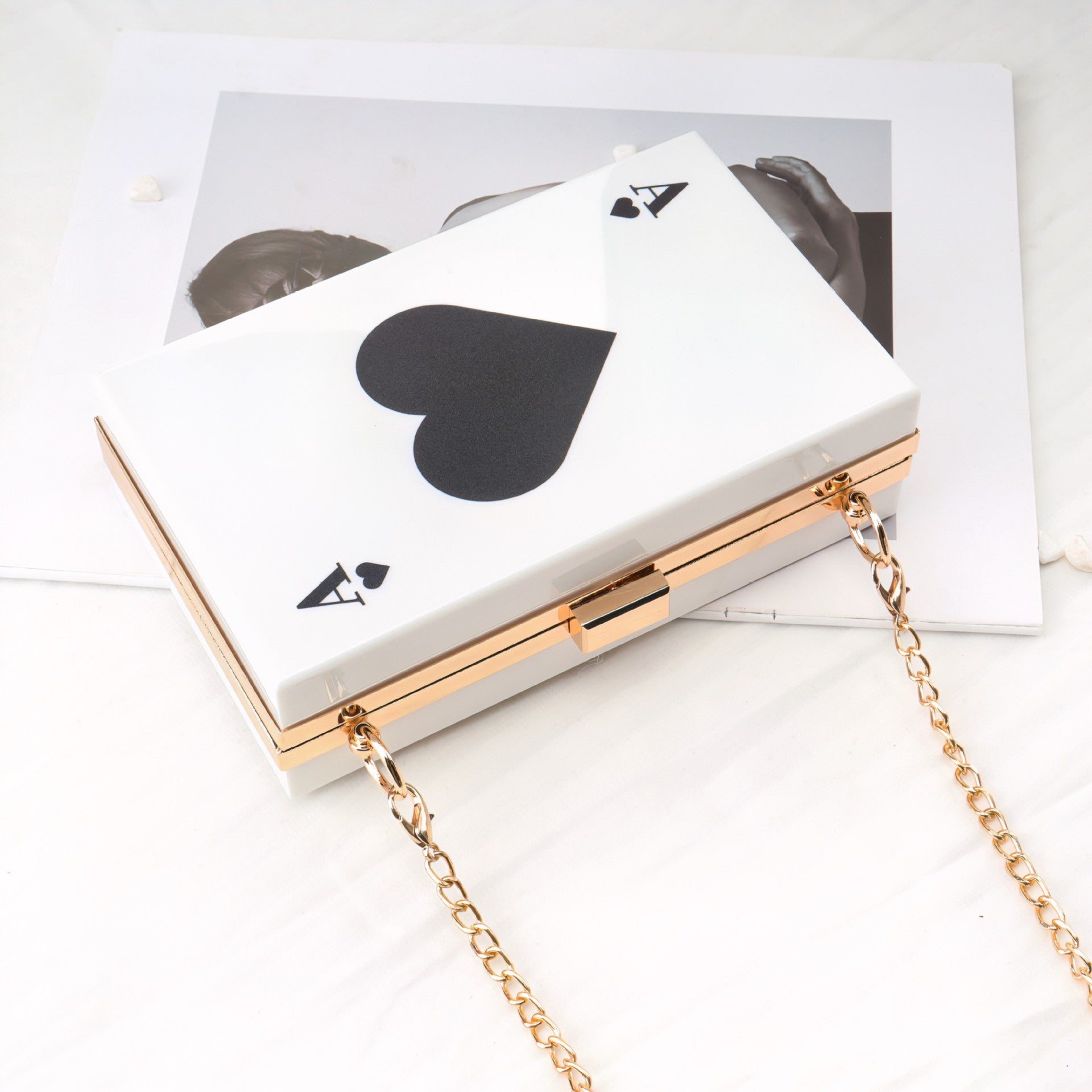 Spade A Versatile Chain Bag, Crossbody Square Bag, Acrylic Box Bag, Evening Purse, Clutch Purse