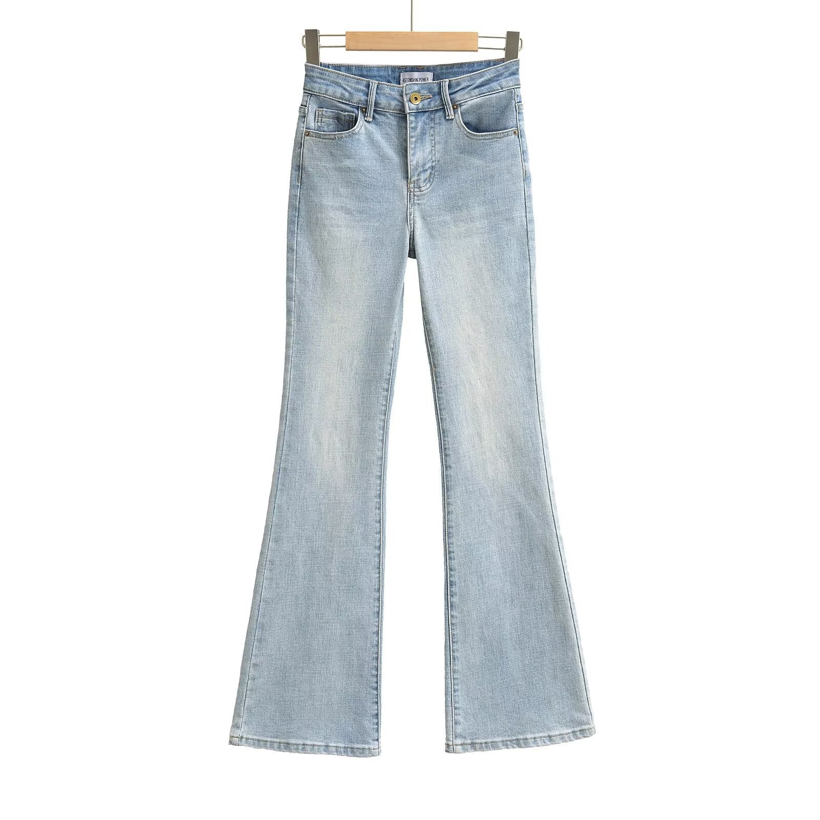 Women's Light Blue High Waist Slim Fit Bootcut Jeans