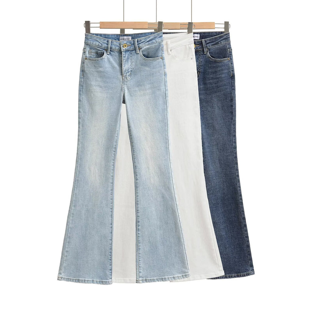 Women's Light Blue High Waist Slim Fit Bootcut Jeans