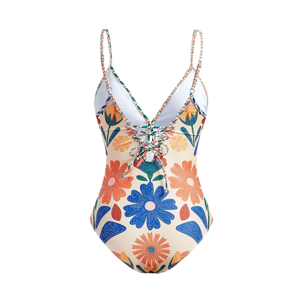 Women's Printed Bohemian Flowy Sling Vacation Style Swimsuit