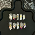 Internet celebrities show white hot-selling 3D three-dimensional carved almond armor Handcrafted