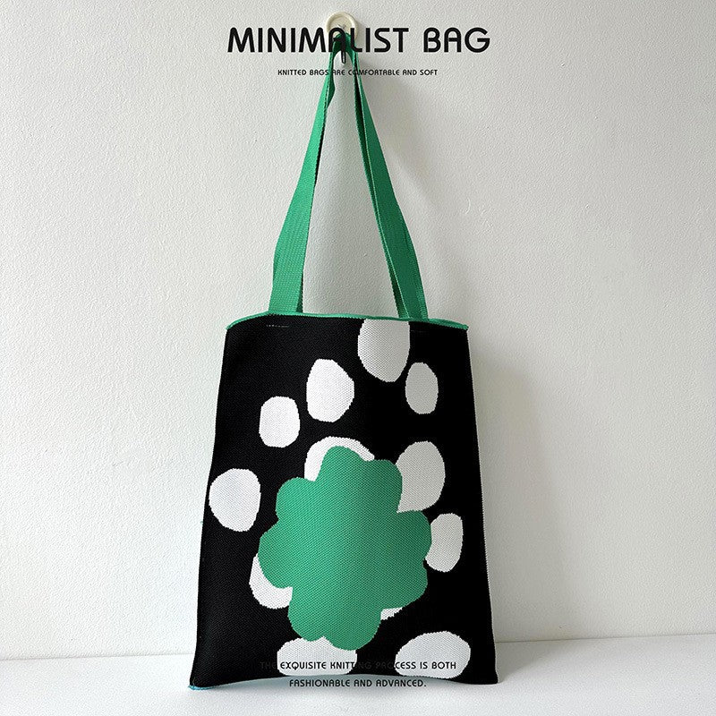 Quirky Knit Shoulder Bag – Novelty Large Tote, Commuter-Friendly Animal Purse