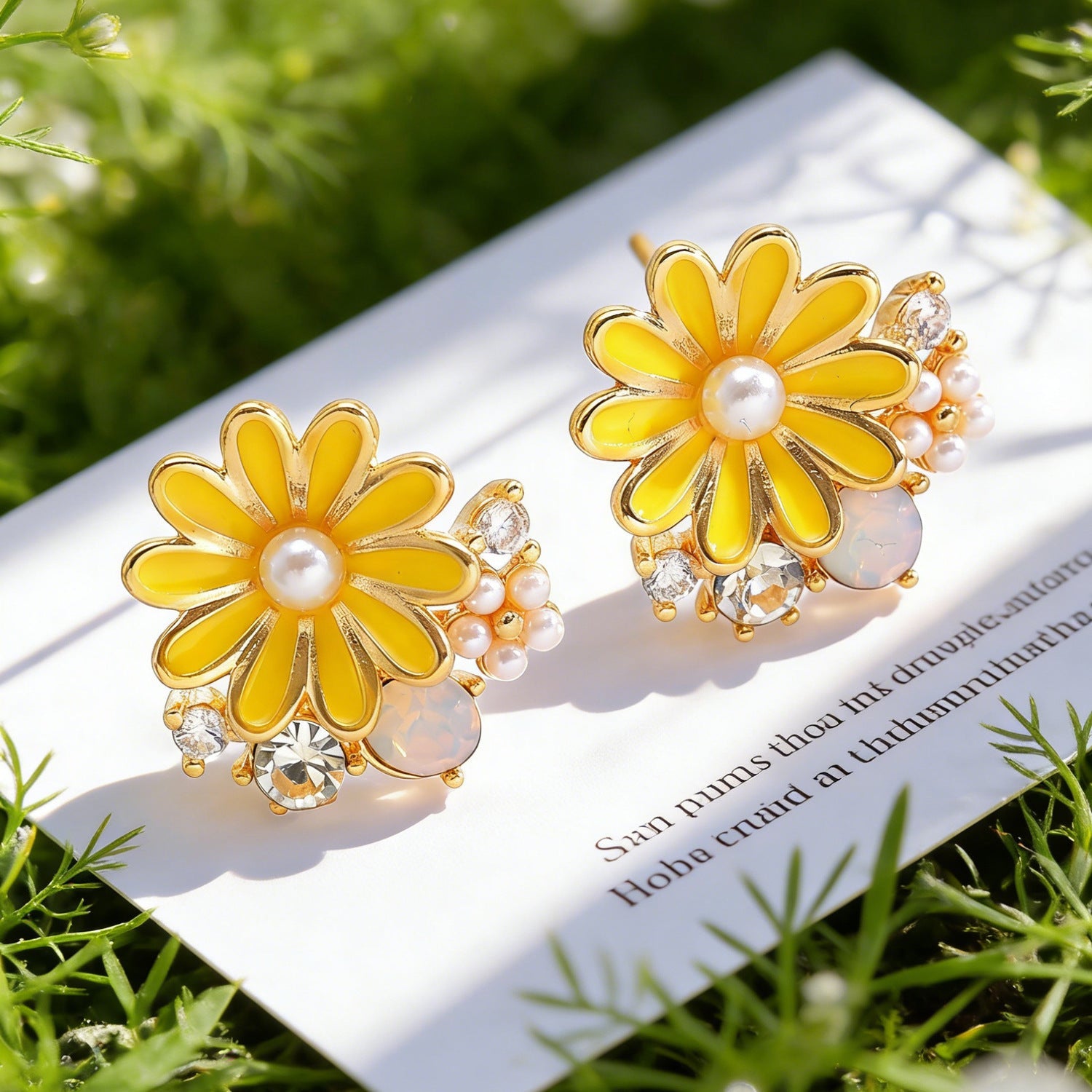Summer Yellow Earrings Sweet Cute All-Match Fashion Jewelry