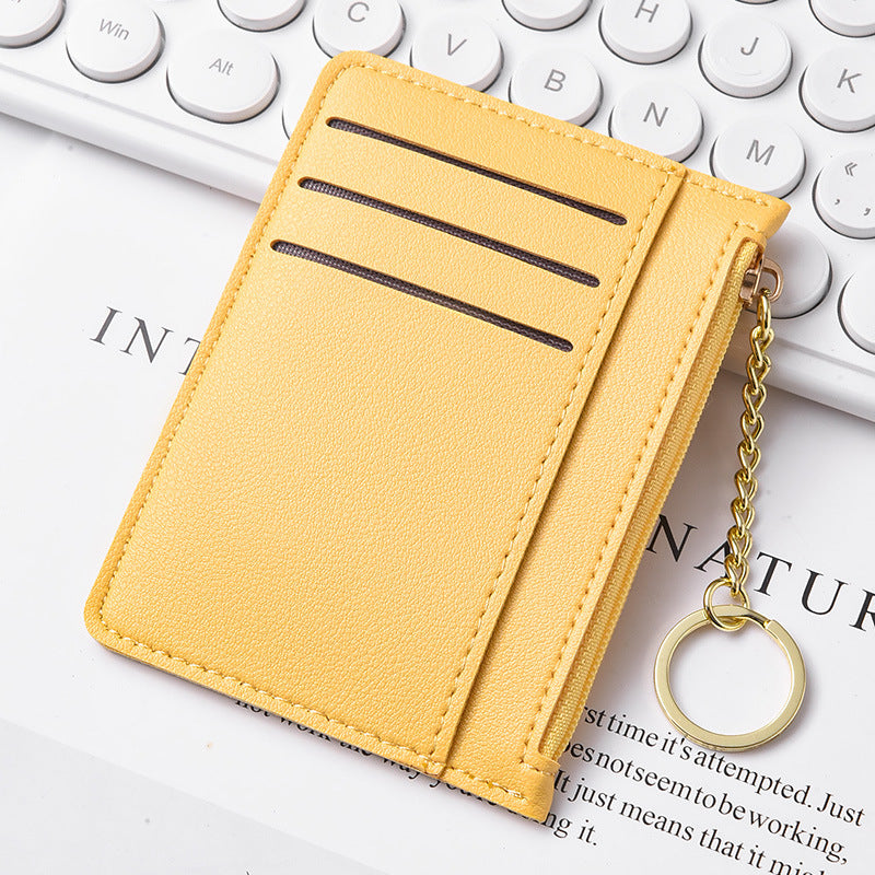 Ultra-thin new card bag for women, small and simple multi-card zipper change bag, large-capacity ID card holder, card holder.