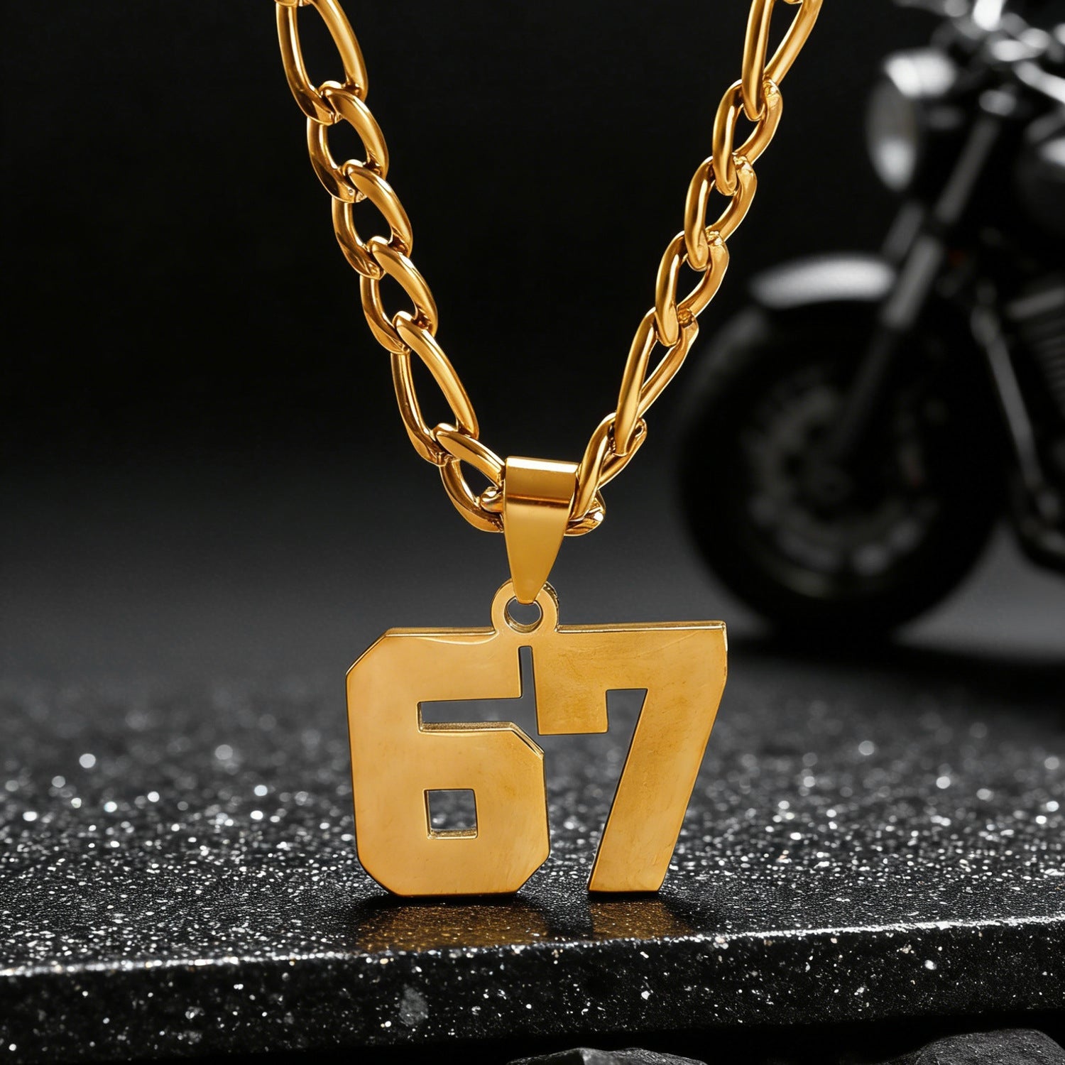 Custom Jersey Number 67 Stainless Steel Pendant Necklace Athlete Basketball Football Jewelry
