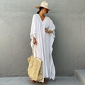 Solid Color Beach Maxi Robe ¨C Loose Bikini Cover-Up Dress, Vacation Swimsuit Long Kimono
