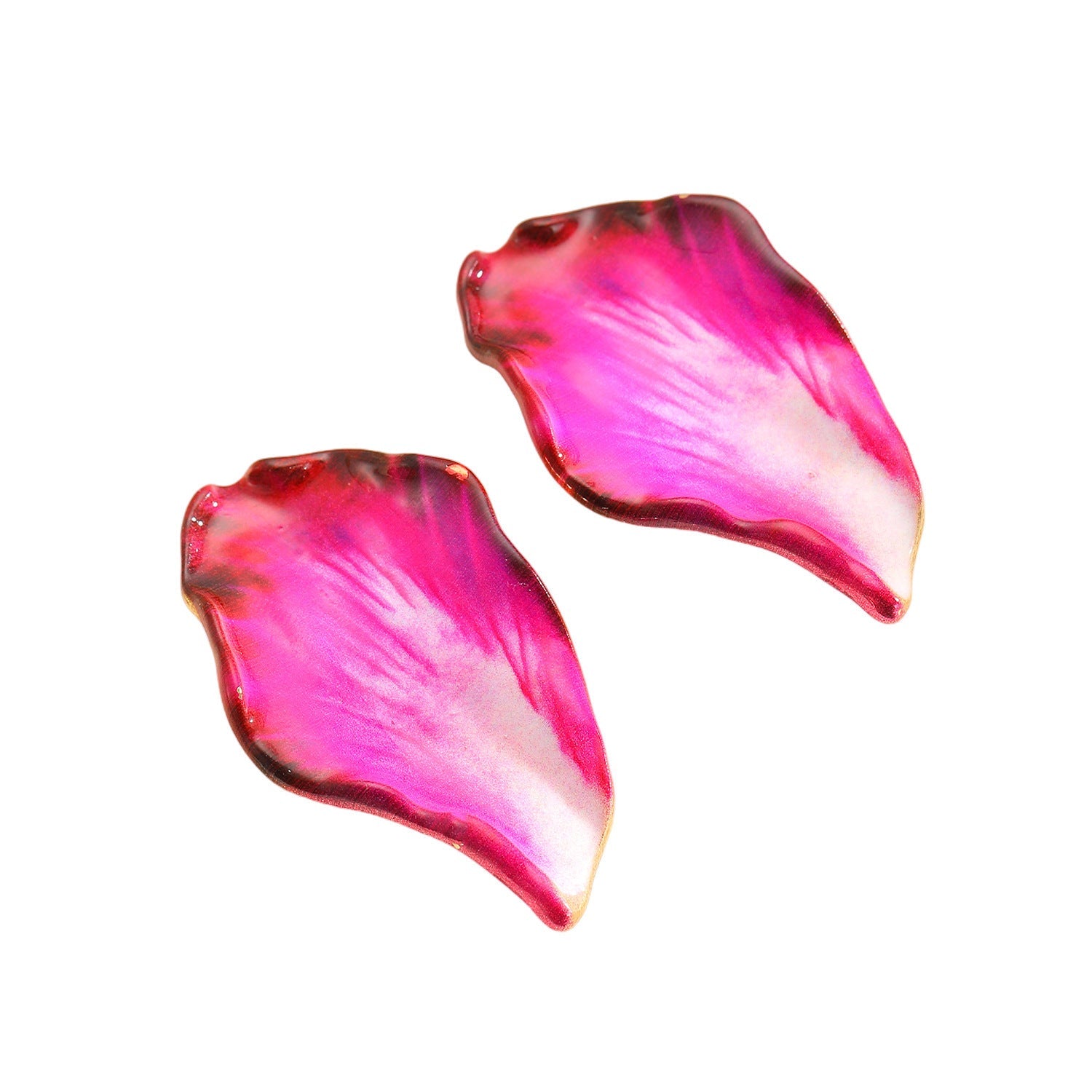 Vintage Irregular Pleated Petal Oil-Drop Earrings Enamel Geometric Jewelry