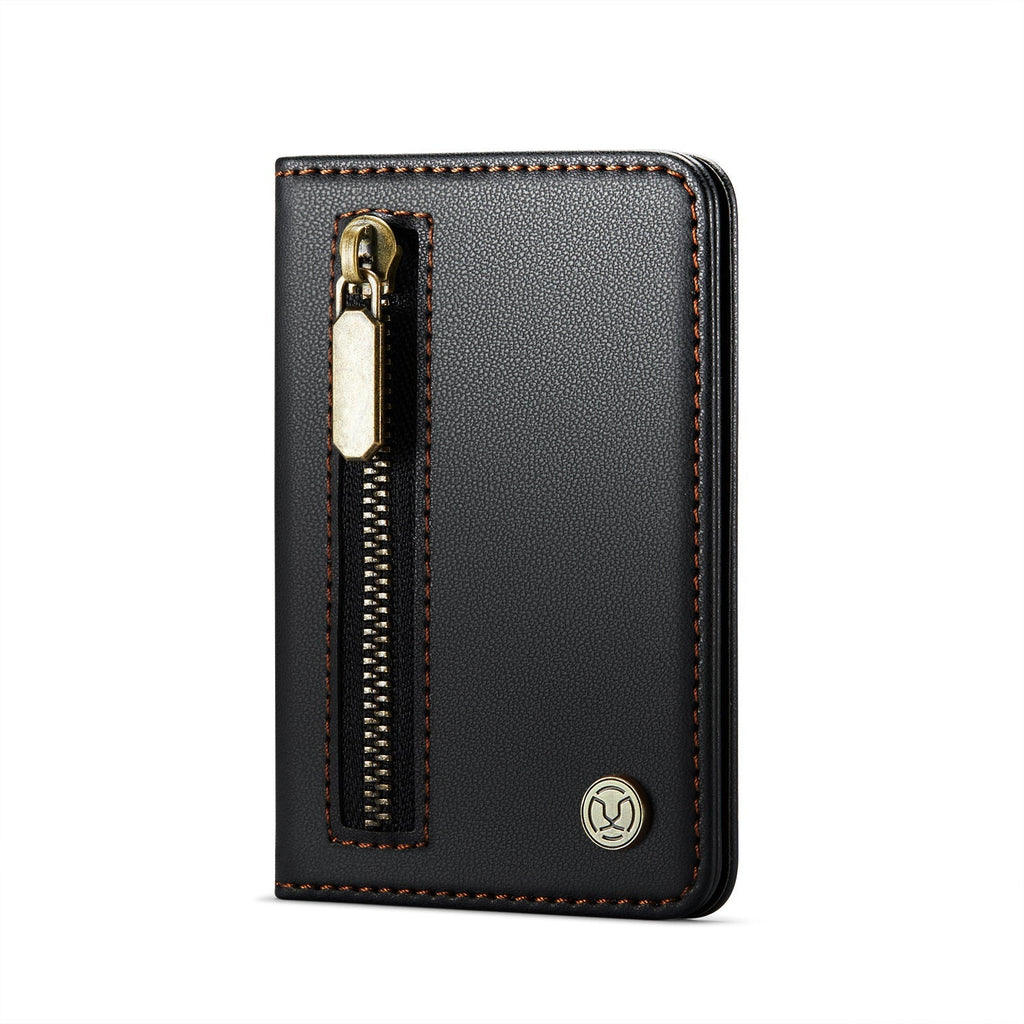 Magsafe ring magnetic card case  for iPhone17 card anti-theft brush 16/15/14/13 zipper change bag Wallet Magnetic Card Holder RFID Blocking, PU Leather Minimalist Phone Wallet Compatible with MagSafe Phones