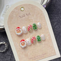 Christmas Collection Merry Christmas Heavy Industry Handmade Nail Art Long Short Fake Nails