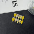 Carved Handmade Press on Nails Almond Fake Nail Patch