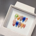 HandmadePress on Nails3D three-dimensional engraving hand-painted blush nail original real shot high-quality sticker