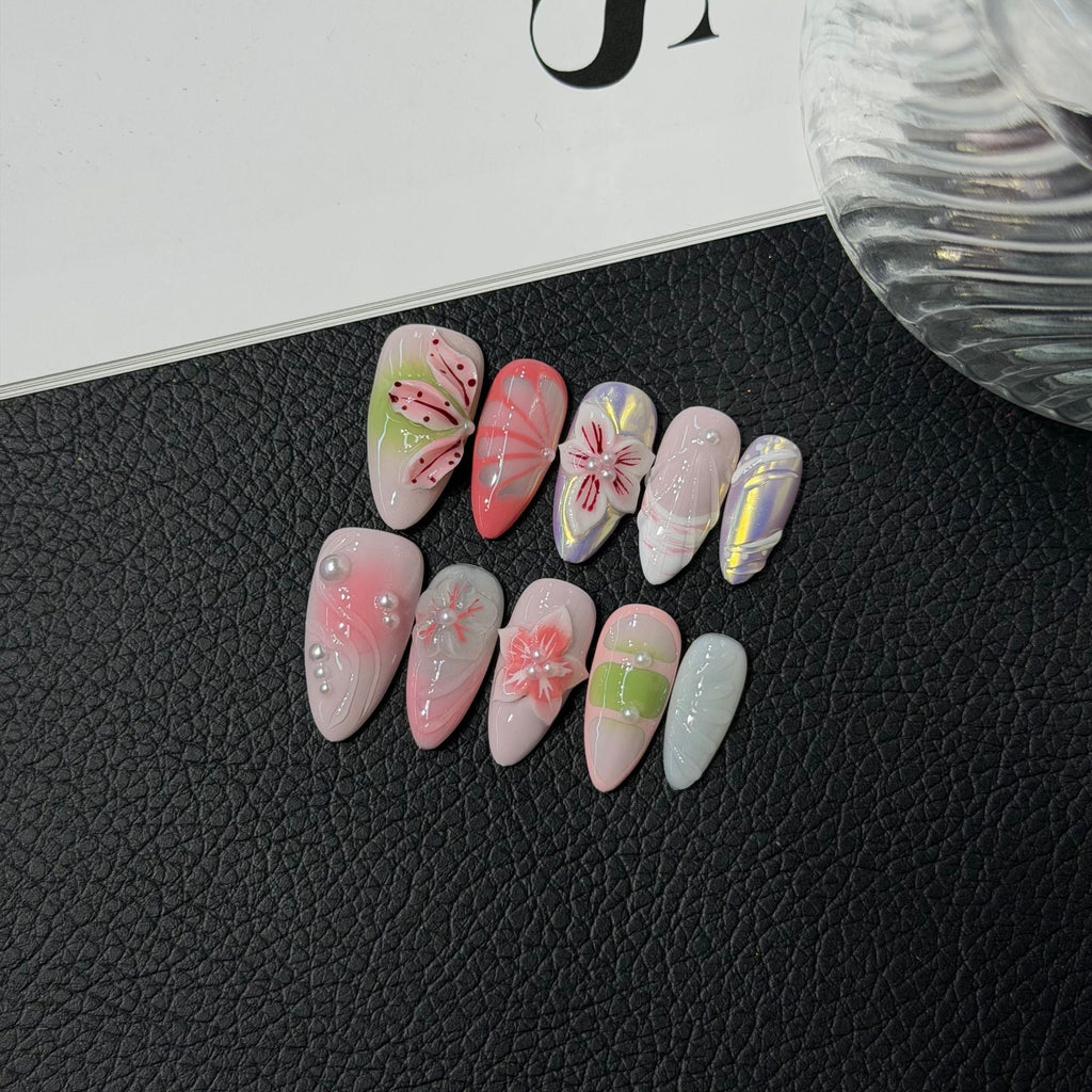 Personality Carving HandmadePress on Nails Patch Premium Sense Spring Summer Press on Nails Cross