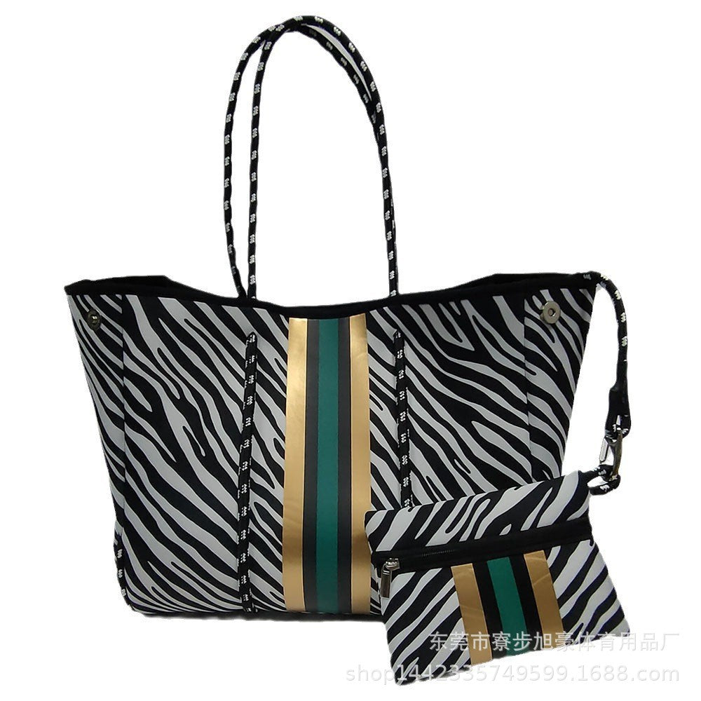 Neoprene Perforated Tote Set – Mother-Child Beach Bag, Water-Resistant Gym & Swim Duffle