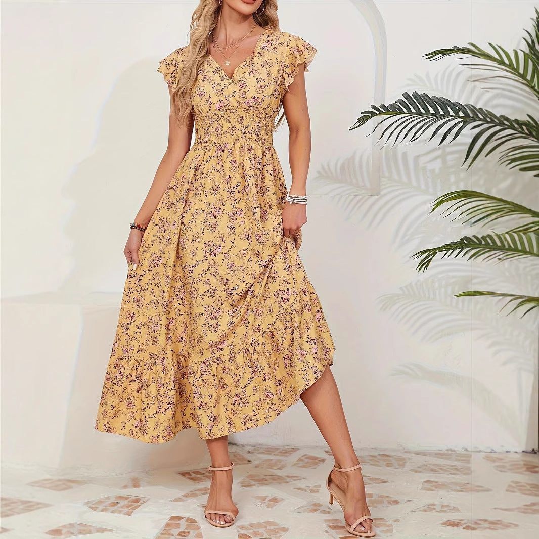 Printed French dress floral dress