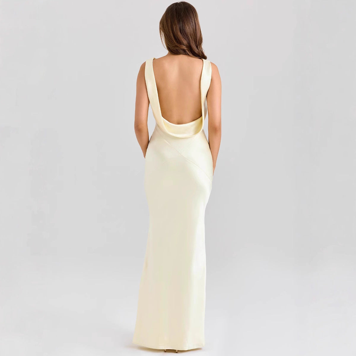 Spring Summer Bodycon Silk Dress Casual Party Slit Dress