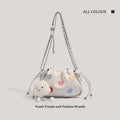 Folded bag female, autumn and winter fashion design chain Crossbody bag, cute small crossbody purse