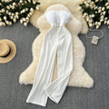 Premium Summer Gown – Socialite Style Feather Trim High-Waist Strapless Jumpsuit, Sexy Bodycon Romper