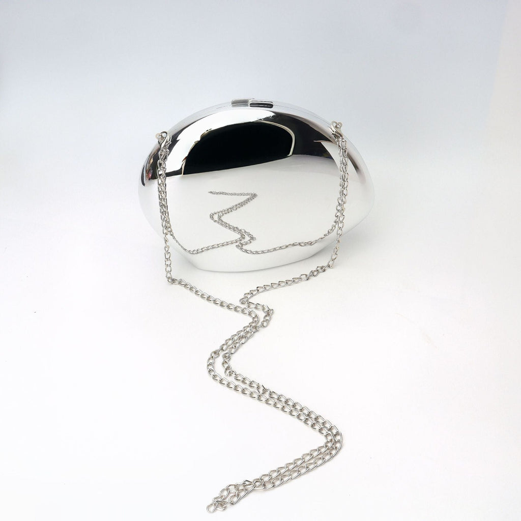 Golden Acrylic Bag, Shiny Metallic Banquet Purse,
