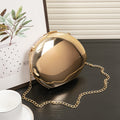 Golden Acrylic Bag, Shiny Metallic Banquet Purse,