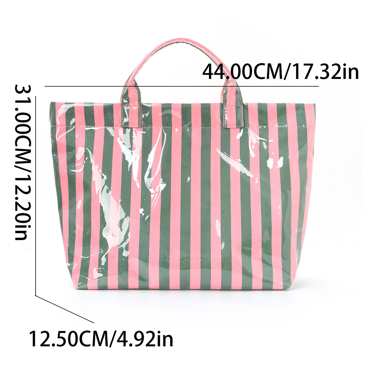 Striped Tote Bag – High-Aesthetic Lightweight Handbag, Commuter Large Travel Shoulder Bag
