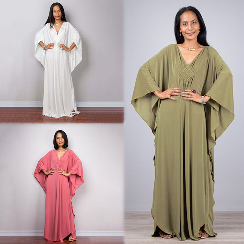 Center-Knit Beach Dress ¨C Loose Vacation Robe, Bikini Sun Protection Cover-Up for Women