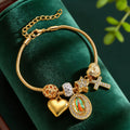 DIY Beaded Bracelet Multi-Element Copper Alloy Rhinestone Heart Cross Bracelet