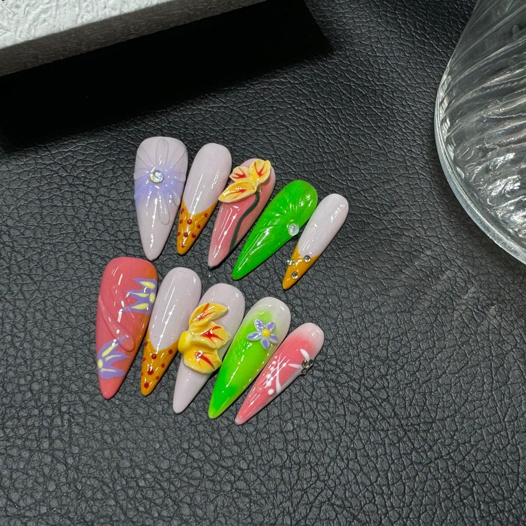 Summer dopamine three-dimensional flowers tropical flowers multicolored light luxury