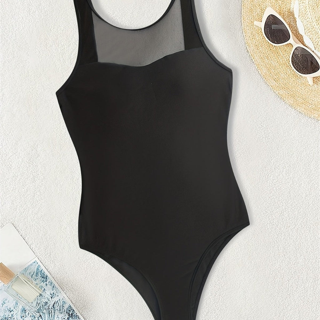 Plus Size Women's Swimsuit Bikini Mesh One Piece with Padded Bra