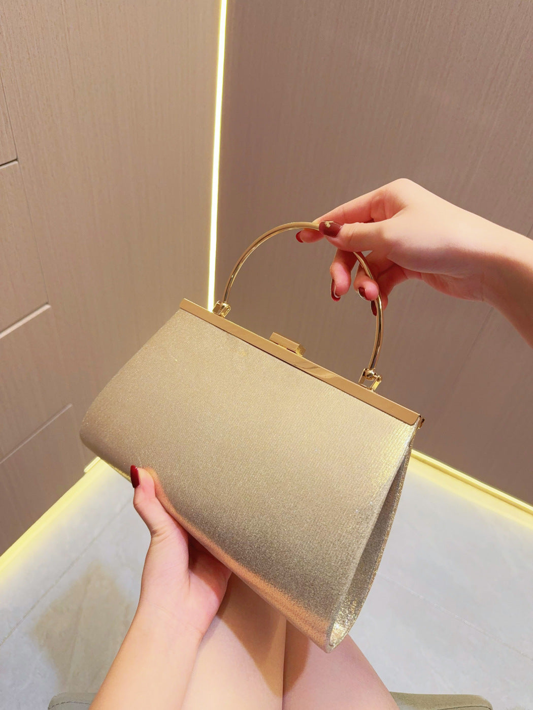 Evening Handbag Wedding bag Clutch bag Dress bag pleated skew dinner party