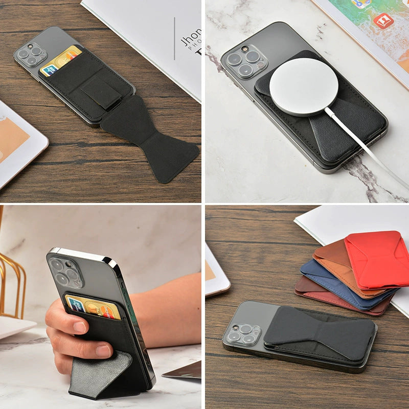 Magnetic Wallet Stand Compatible with iPhone 17/16/15/14/13/12 Series, Angle Adjustment & Magsafe Compatible  Phone Stand