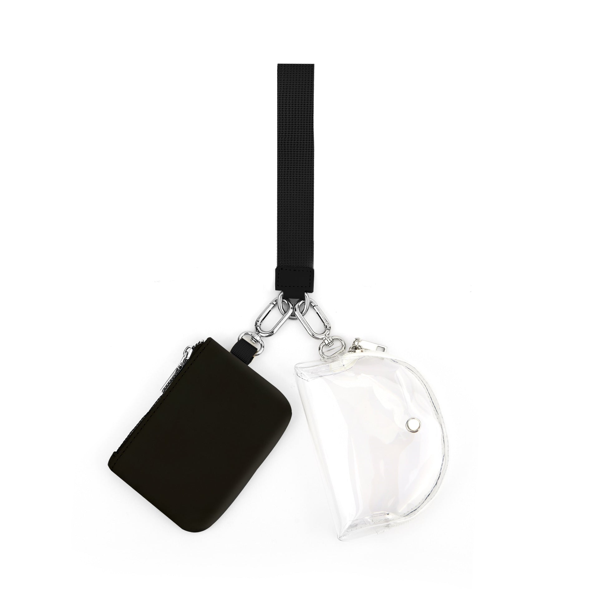 Transparent PVC Large Card Bag – Wrist Bag with Compartments for Bank Card & Change Storage, Portable Wristlet Purse