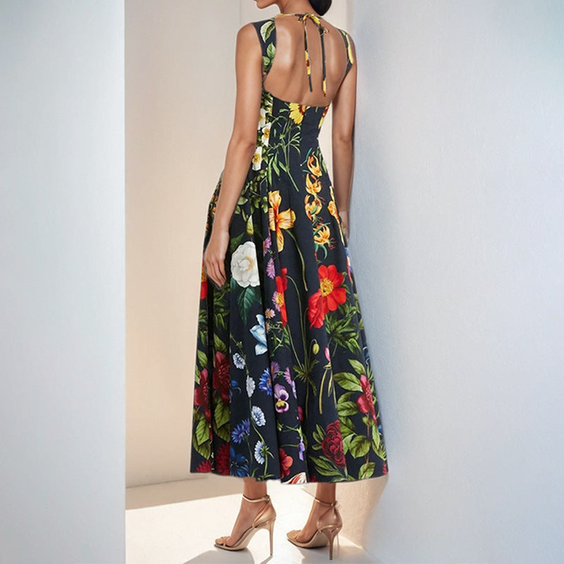 Women's Spring Elegant Sleeveless Printed Sexy Casual Dress
