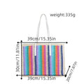 Colorful Large Capacity Woven Shoulder Bag - Beach Straw Tote, Lazy Casual Handheld Purse