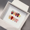 Handcrafted 3D Flowers Handcrafted White Short HandmadePress on Nails