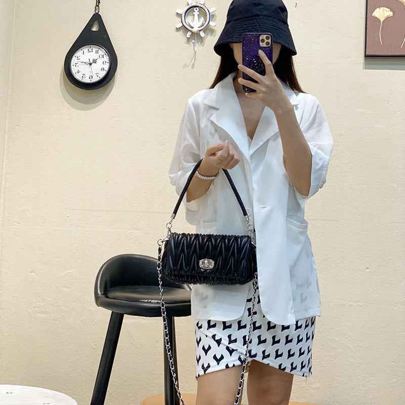Women's Rhombus Diamond Chain Bag - Small Hobo Crossbody Shoulder Bag