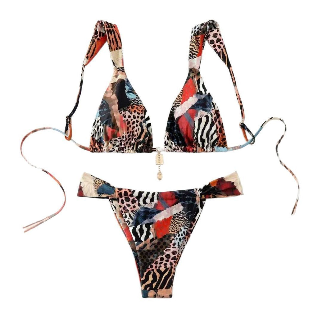 Sexy Bikini Print Strappy High end Sultry Swimsuit for Women