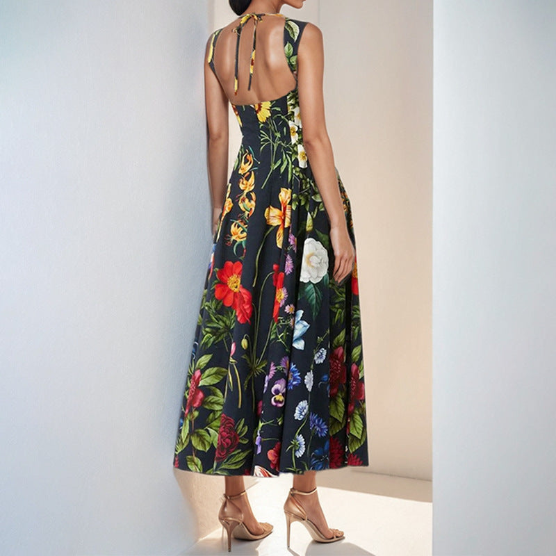 Women's Spring Elegant Sleeveless Printed Sexy Casual Dress