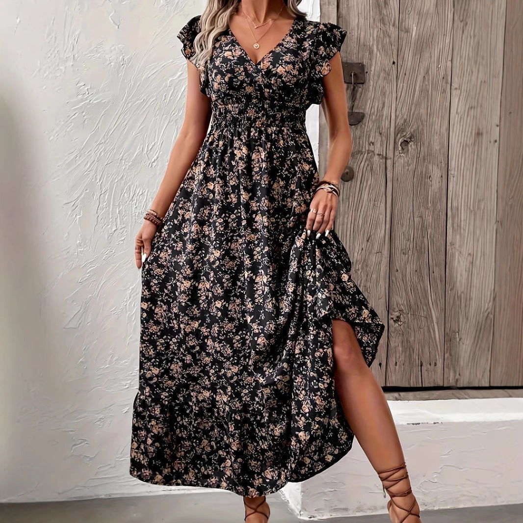 Printed French dress floral dress