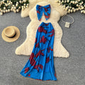 Vacation Printed Crop Top & High-Waist Skirt Set – Sexy Summer Two-Piece, Coachella Fashion Suit