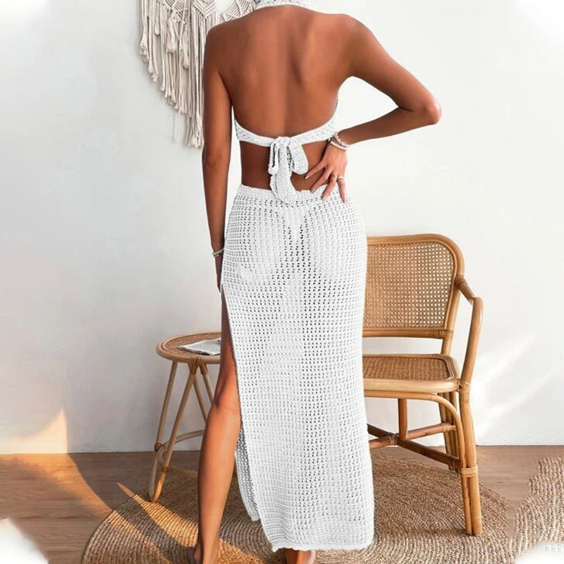 Women¡¯s Summer Sexy Knitted Hollow-Out Beach Cover-Up ¨C Sheer Bikini Kimono, Sun Protection Mesh Dress