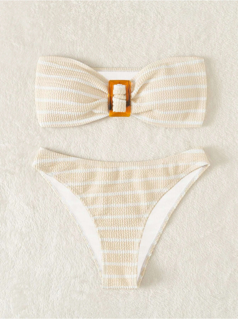 Swimsuit sexy striped tube top bikini swimsuit female bikini