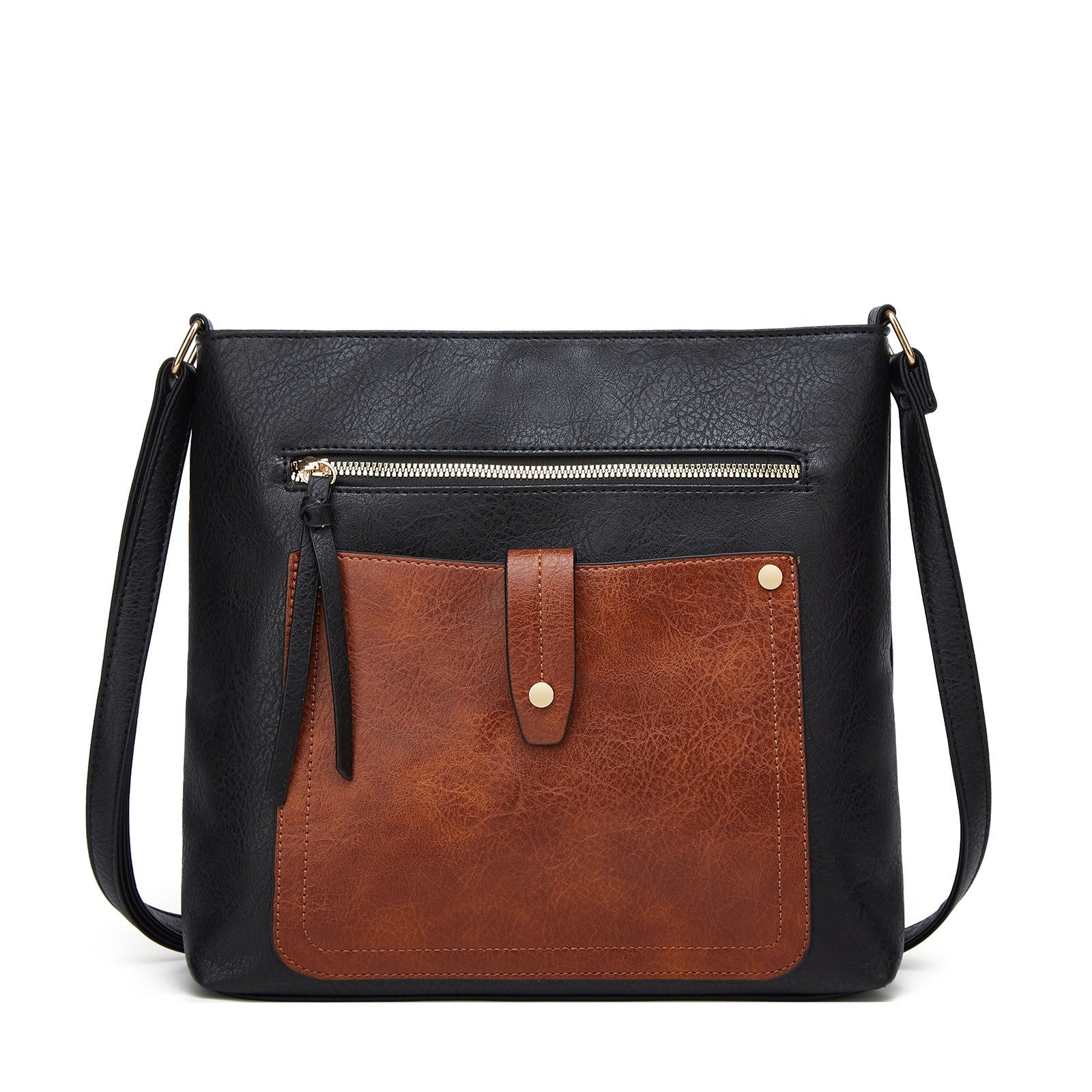 Small crossbody bag, stylish simple splicing shoulder bag, multi-functional portable bag