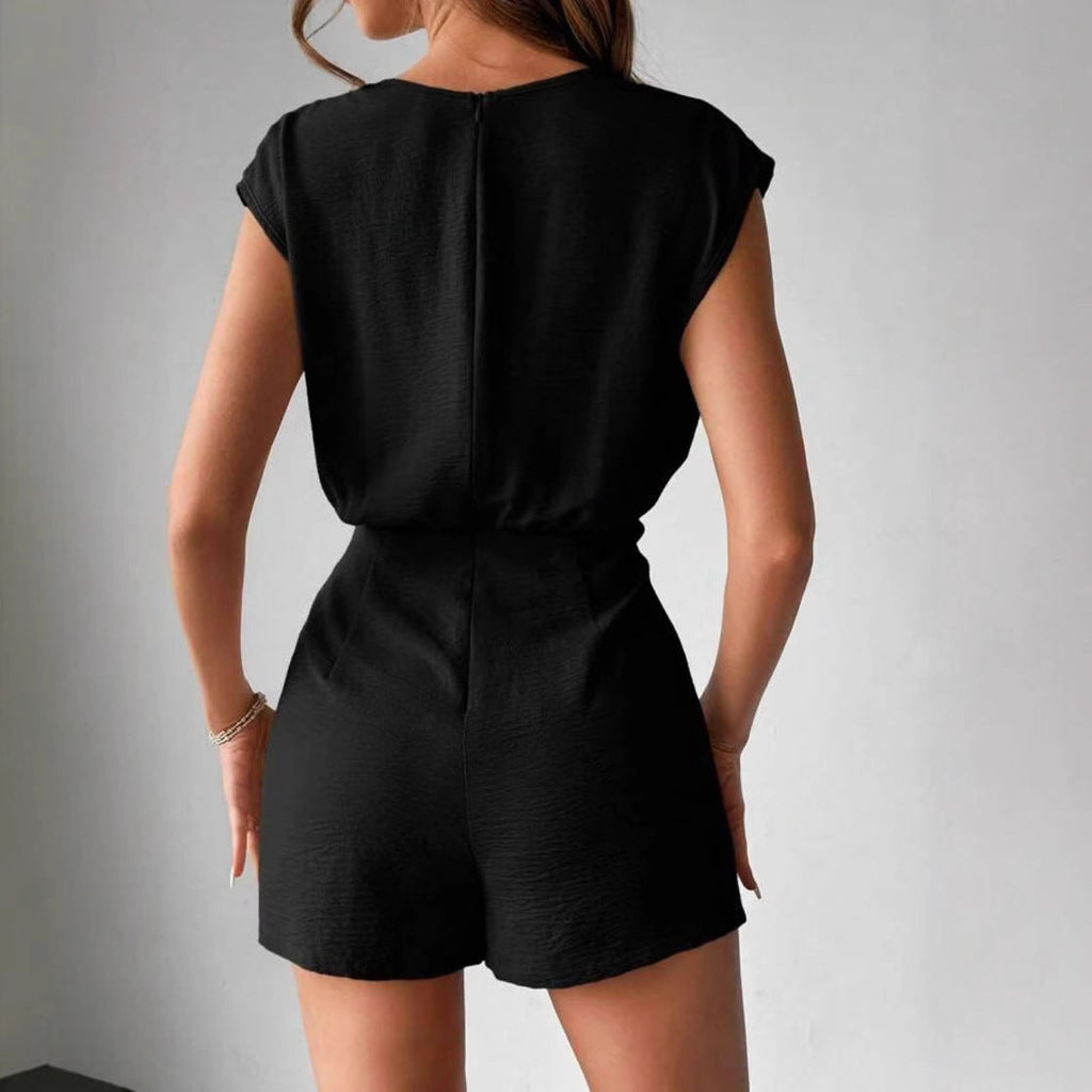 Fashion Women's Sleeveless Solid Short Jumpsuit – Minimalist Romper