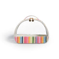 Straw transparent PVC semicircular cosmetic bag, waterproof woven toiletries bag, travel storage bag, makeup bags small,Transparent Cosmetic Bag,