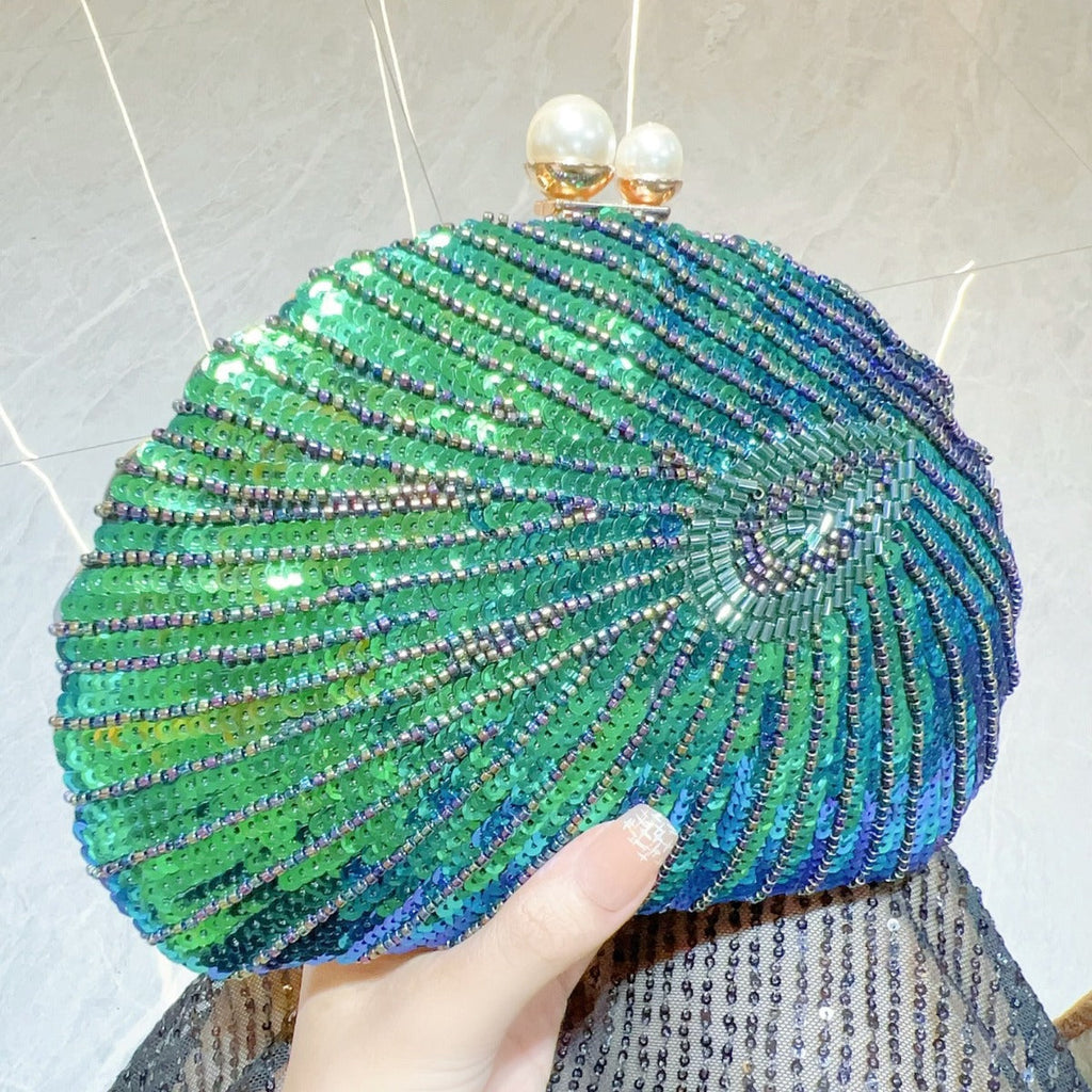 Elegant Retro Craft Beaded Evening Bag – Stylish Clutch Purse for Prom, Party, and Special Occasions