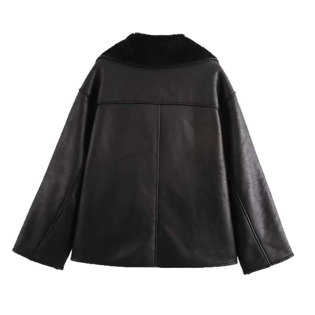 Reversible Fur & Leather Jacket coat