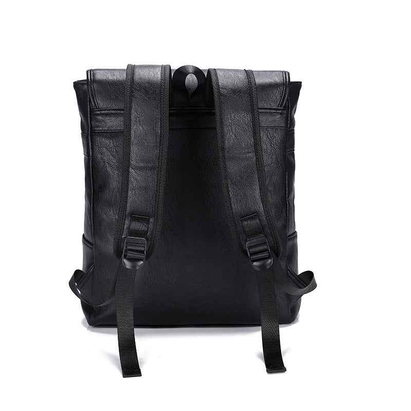 Trendy Men's Retro Backpack Trendy Cover Travel Business Bag Soft Leather Men's Backpack MB21080303
