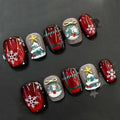 Pure handmade wear nail cute little fresh Christmas manicure Christmas tree short nail removable manicure